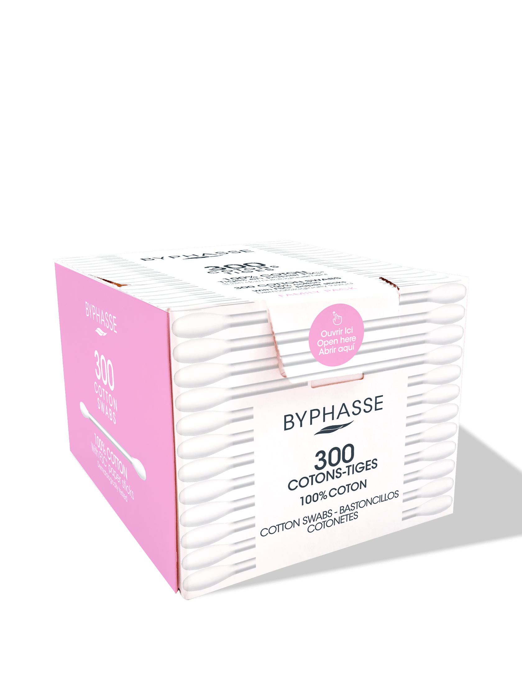 BYPHASSE گوش پاک کن 100 درصد پنبه 300 عددي