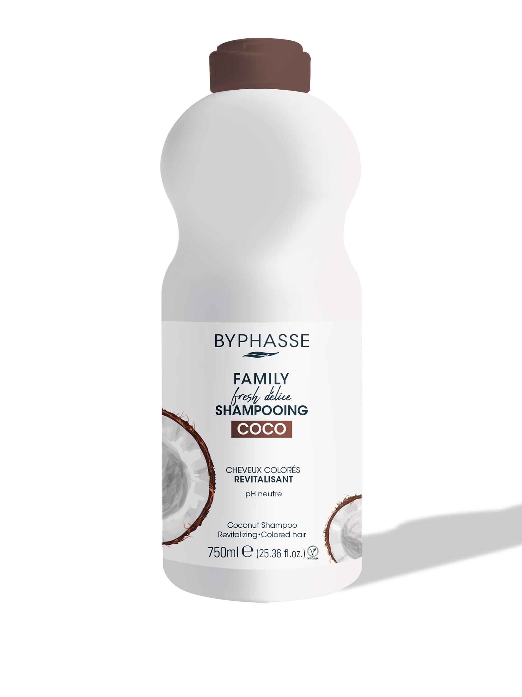 BYPHASSE شامپو نارگيل موهاي رنگ شده 750 ML